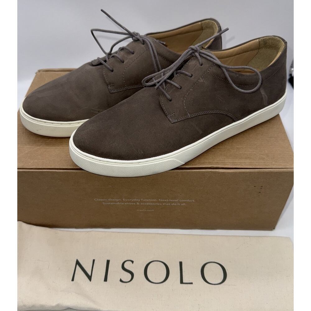 Nisolo Diego Everyday Sneaker Shoes Mens 8 Gray Leather Casual‎ Comfort NEW